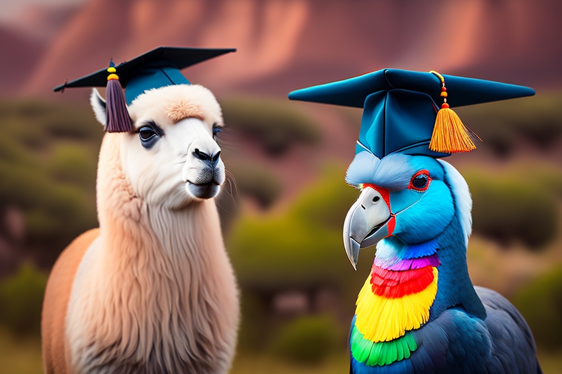 Picture an LLama and a Parrot wearing graduation c(2).jpg